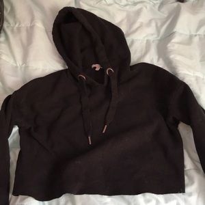 black sweater crop top